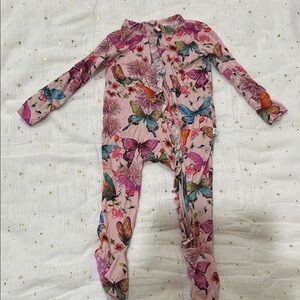 Posh Peanut Pink Floral Footie One Piece